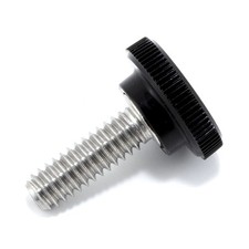 4 Pack Black Knurled Round Plastic Knob 1/420x3/4 Thumb Screw Stainless