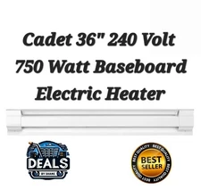 Cadet 3F750W 36" F Series Electric Baseboard Heater, 750 Watt, 240V 