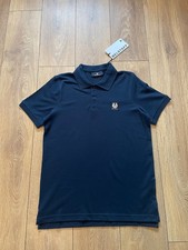 Image of Belstaff Cotton Polo Dark Ink Size Small