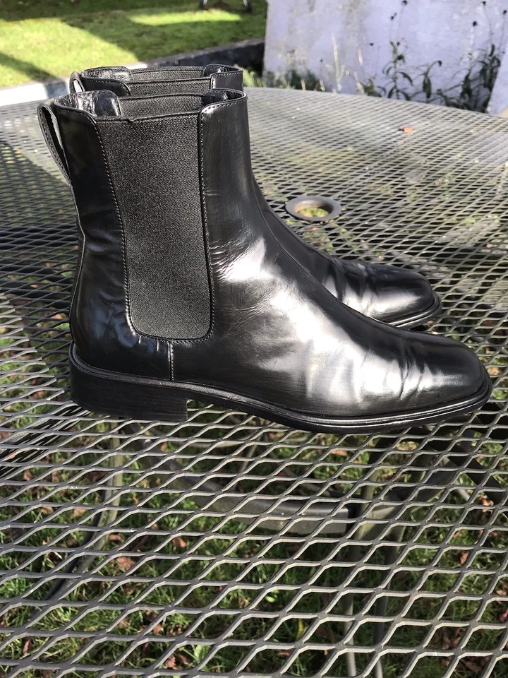 Женские черные кожаные сапоги Gucci размер 7,5 B без застежек сделано в Италии - Изображение 4 из 4