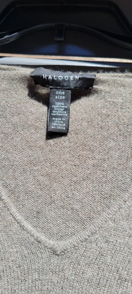 Poncho feminino halogênio cashmere com capuz tamanho único serve para todos cinza e verde - Imagem 4 de 4