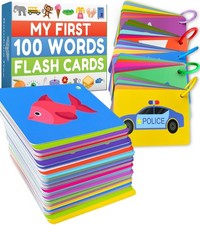 100 First Words Flash Cards   High Contrast Picture Flashcards   4.75' x 3.5'