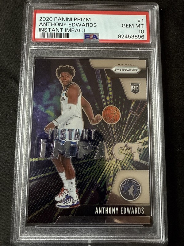 2020 PANINI PRIZM INSTANT IMPACT #1 ANTHONY EDWARDS RC PSA 10