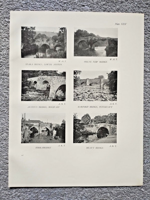 Ansichten von Brücken in Devon - antiker Druck - 1932