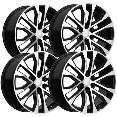 (Set of 4) OE Concepts FD11 XLT 20x9 6x135 +30mm Black/Machined Wheels Rims