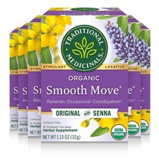 Traditional Medicinals Tea, Organic Smooth Move, 96 count Pack of 6