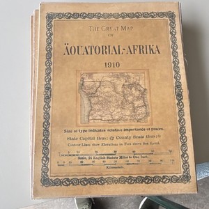 Biblio-graphisches Institut Political Map Equatorial Africa 1910 Congo Angola