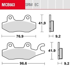 Bremsbelag für Kawasaki Z 125 K 4BR125KKJP Bauj. 2018 TRW Lucas MCB663EC