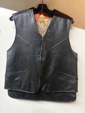 VINTAGE LEATHER VEST "INSULAIR WARMASTER" MADE IN USA SUPER COOL
