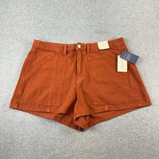 Universal Thread Women's Size 17 High-Rise Utility Shorts Orange 100 Cotton NWT