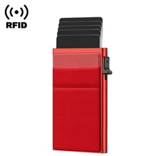 Luxury Credit Card Pop Up Holder Aluminum RFID Blocking Slim Wallet Gift