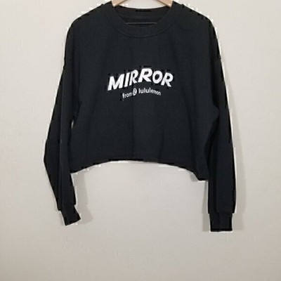 Lululemon MIRROR Perfectly Oversized Crew Motif Cropped Sweatshirt Top Size 10
