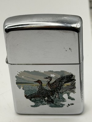 Vintage 1996 Ducks In Water Wildlife High Polish Chrome Zippo Lighter
