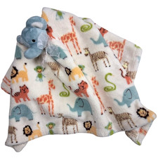 Thro Plush Elephant Baby Lovey Big 30" Beige Jungle Animals Security Blanket