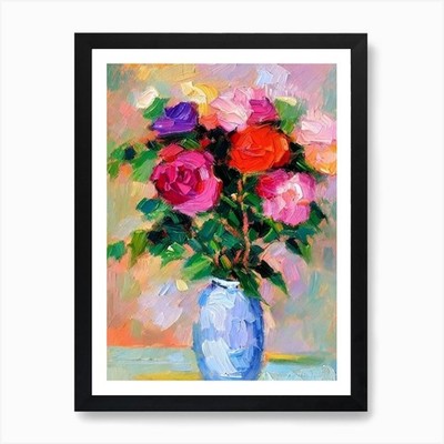 Rose  Matisse Style Flower Art Prin Framed Wall Art Poster Canvas Print Picture