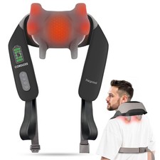 Cordless Neck Massager with Heat, Shiatsu Shoulder for Pain Relief, Portable