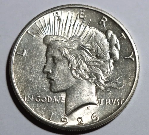 1926 Silver Peace Dollar Key Date Better Date RARE CHOICE AU+