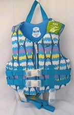 Speedo Kids Swimming Life Jacket Vest PFD USCG Approved 3-8 Years Blue And Green