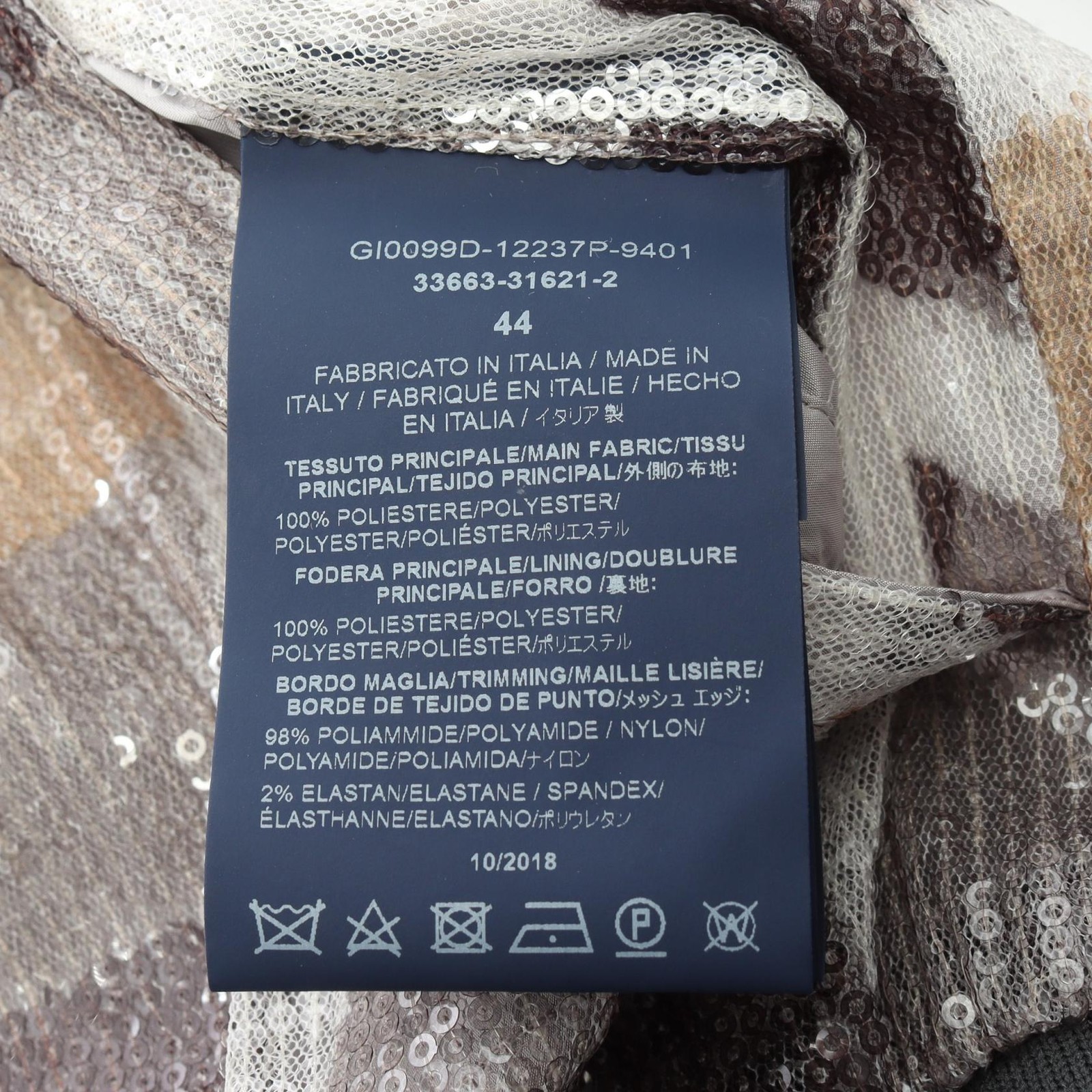 Herno Sequins Blouson GI0099D Polyester Gray Beig… - image 5