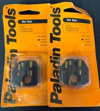 Pair of Paladin Tools RG8 BNC TNC 1300 & CrimpAll  Coaxial Die Set NEW 2050