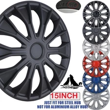 Universal 15" Hubcap Set of 4 R15 Hub Caps Replacement Snap On Wheel Rim Cover