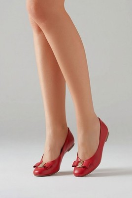 Anne Klein iFlex Red Bow Buckle Flats