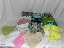 Lot Of 13 Snap Cloth Diapers, One Size And Newborn  