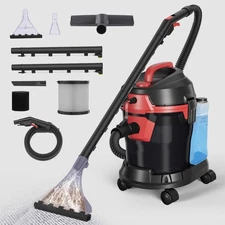 Wet Dry Vacuum Cleaner 4-in-1 Carpet Shampoo Vacuum 17KPa 5.5HP 20L w/Soap Tank
