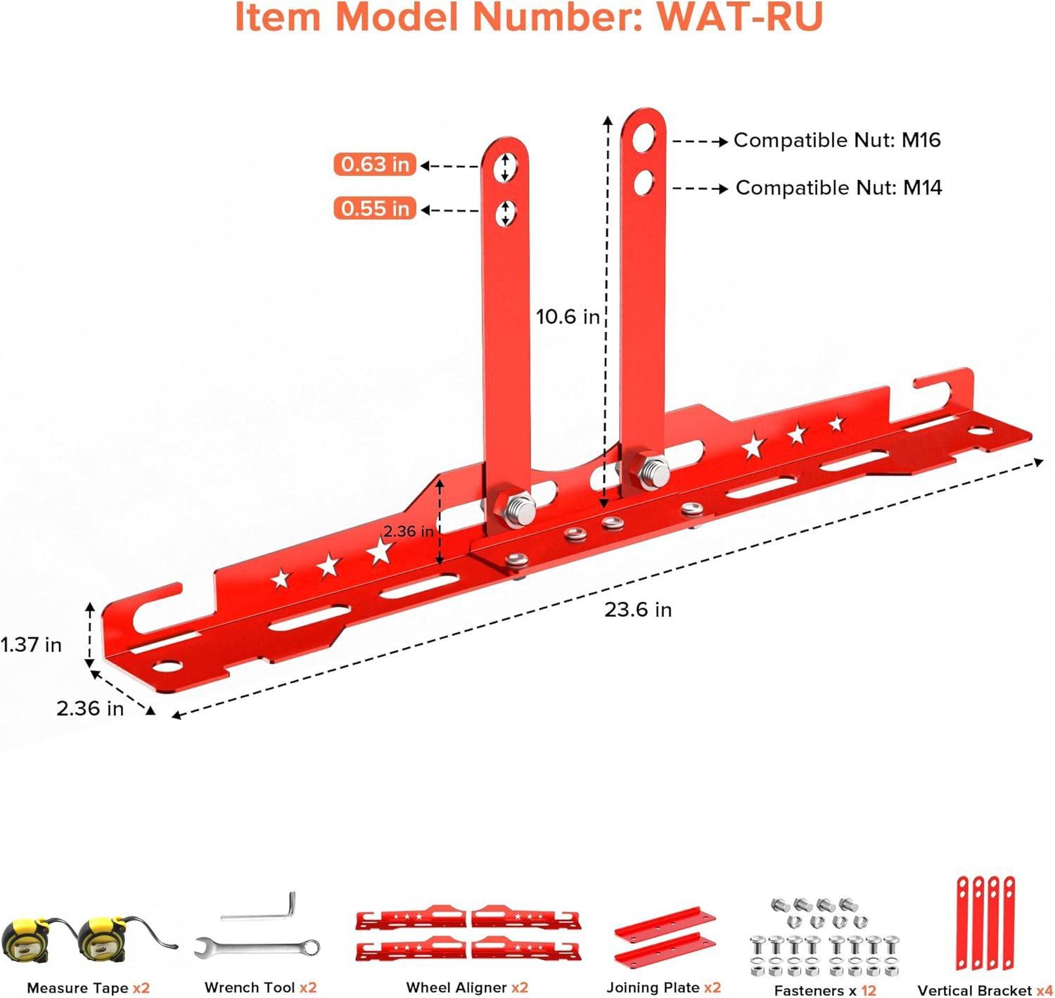 Upgraded Wheel Alignment Tool Kit, Toe Alignment Tool Plates with Extension Arms