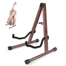 Cello Stand, Cello Stand with Bow Holder, Wooden A-Shape Floor Stand with Pad...