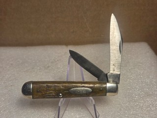 Navaja de Bolsillo Vintage Estuche Probado XX 1920 40/2 Hojas/CIERRE SUAVE/CHIPEADA