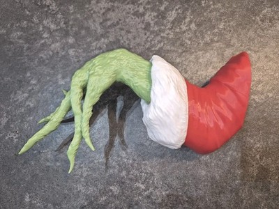 3D-gedruckte lebensgroße Grinch Hand lustige Weihnachten Wanddeko