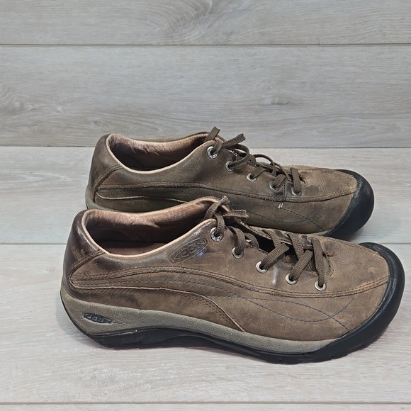 Scarpe sneakers casual KEEN donna pelle outdoor marrone taglia 10