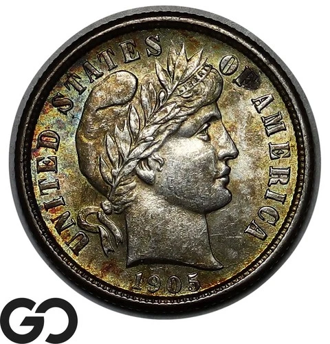 1905-S Barber Dime, Nice Choice BU++ Better Date San Francisco Issue