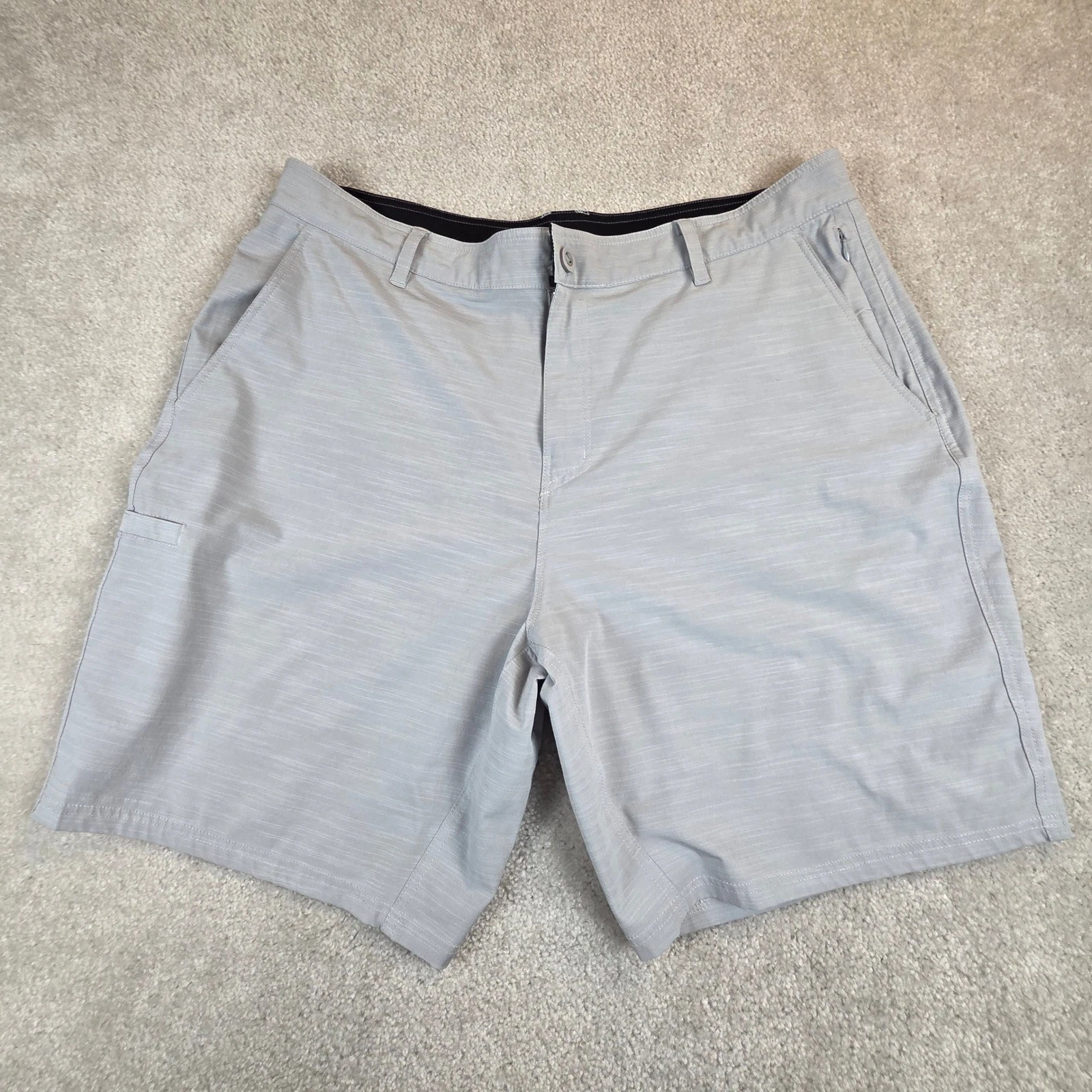 AFTCO Fishing Shorts Men's 40 Gray Heathered Performance Stretch 9 In. Boating