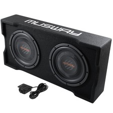 Auto Subwoofer 25cm Downfire mit Passivmembran, Aktiv + Verstärker Musway MF210A