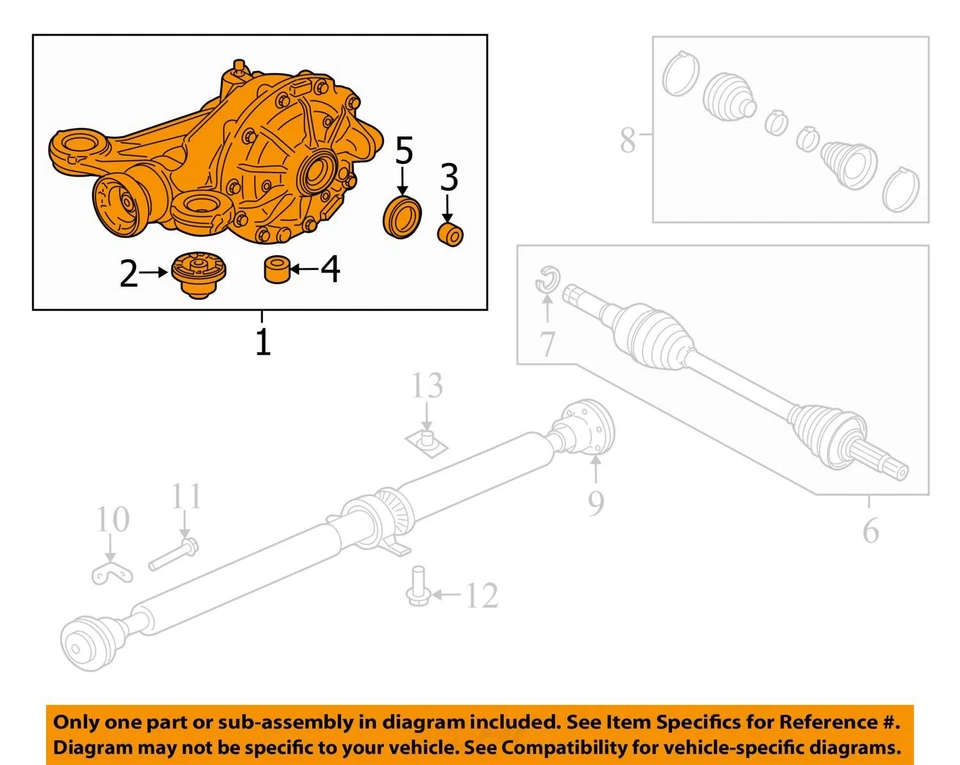 Jaguar F-Type 2014-2021 3,0 L diferencial trasero eje portador ex534a213da oem Foto 3 de 4