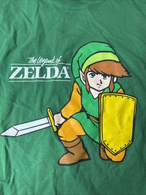 Vintage The Legend Of Zelda T- Shirt - Large - Green - NES