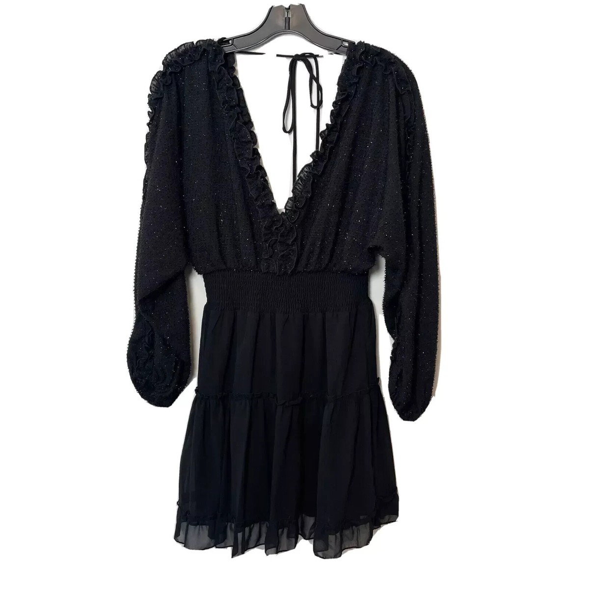 blue dress for baby girl Radiant Sparkle Rhinestone Long Sleeve Mini Dress main image 0
