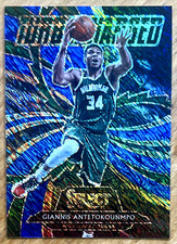 GIANNIS ANTETOKOUNMPO 2020-21 Panini Select TURBOCHARGED Blue Shimmer #4 BUCKS