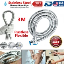 Stainless Steel Shower Head Hose Handheld Extra Long Bathroom Flexible Tube