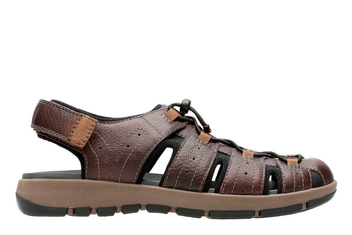 NEW CLARKS BRIXBY COVE BROWN LEATHER STRAP COMFORTABLE  display picture 3