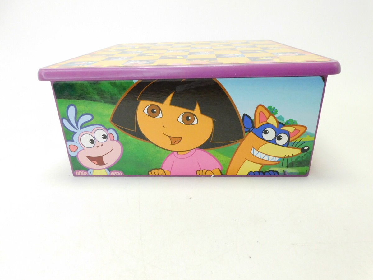 Vintage Dora the Explorer Wooden Checkers Chess Dominoes, Cards