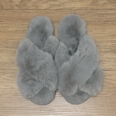 Ann Taylor Faux Fur Slide Slippers Loft Clearance Loft Outlet