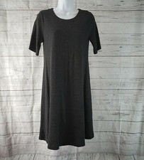 Ann Taylor LOFT Womens Dress Sz XS Solid Gray Short Sleeve Rayon Blend