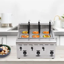 6 Baskets Commercial Pasta Cookers Propane Gas Noodle Desktop Ramen Cooker LPG