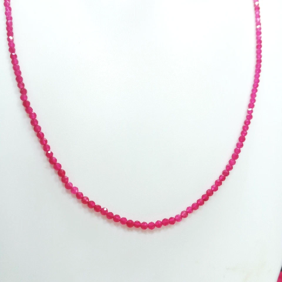 Cuentas facetadas de rubí rosa natural Rondelle cuentas de piedras preciosas cuentas de color rubí Foto 4 de 4