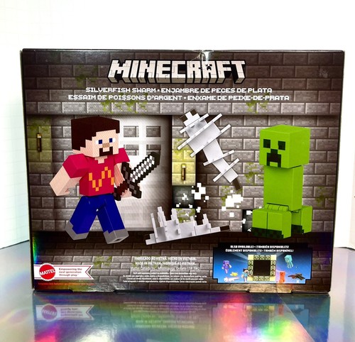 2023 Mattel Minecraft - SILVERFISH SWARM Adventure Set w/ Steve & Creeper - Picture 6 of 6