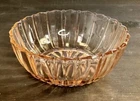 Vintage Pink Depression Glass Candy / Berry Bowl - Ribbed - 4 3/8” Diameter