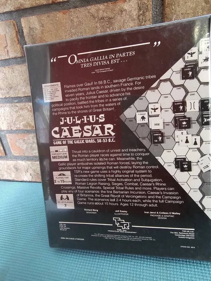 SPI /TSR 1985 JULIUS CAESAR ROMAN GALLIC WARS 58-53 B.C. GAME UNPUNCHEDNip NEW - Image 3 of 4
